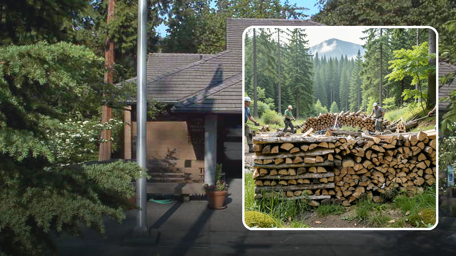 Hunting Camp Firewood in Yarrow Point, King County, WA - Rugged firewood delivery for hunting camps in remote Pacific Northwest terrain.