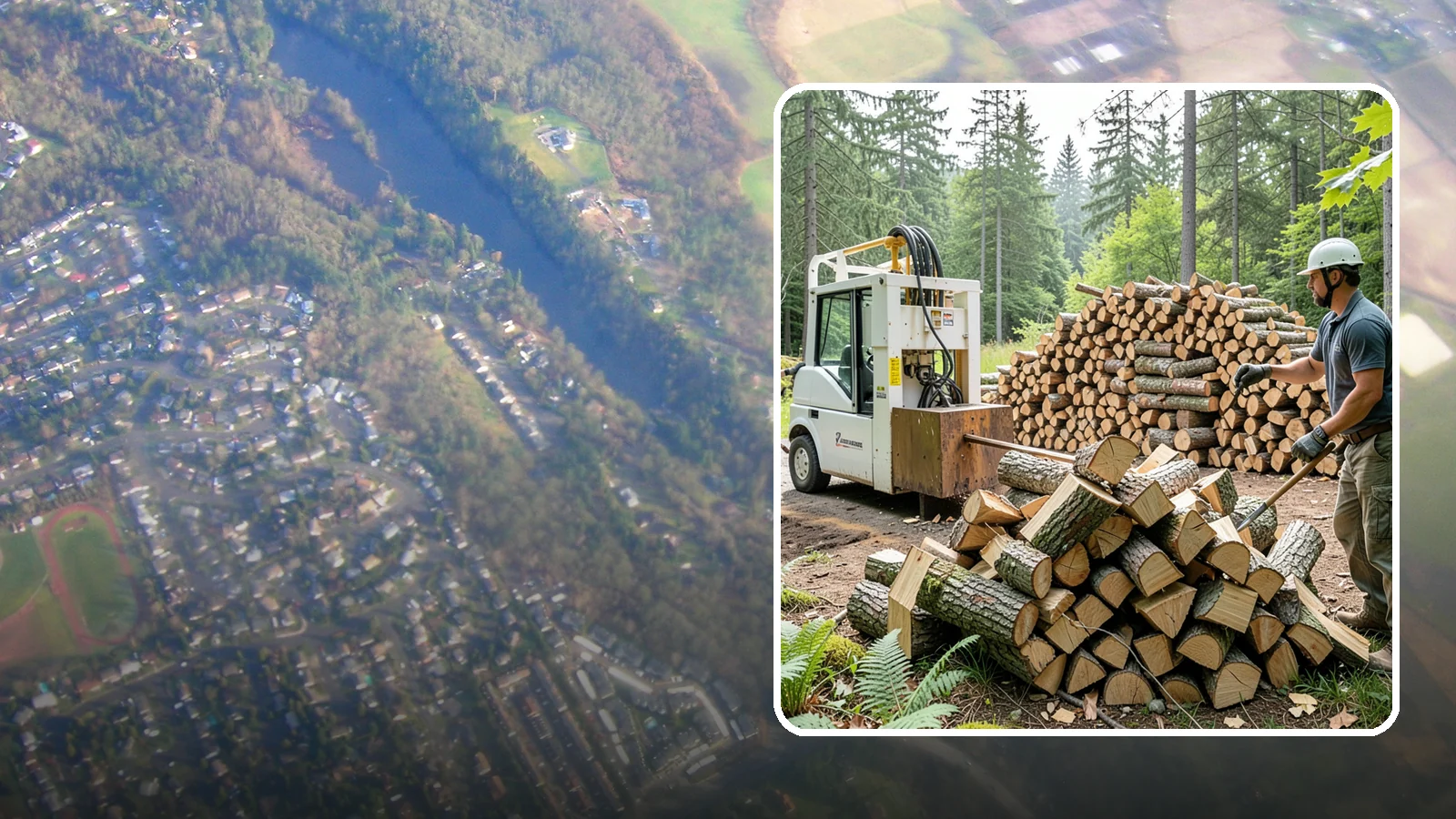 Hydraulic Log Splitting in Algona, King County, WA - We use a hydraulic splitter to power through large, dense, or knotty rounds that resist hand splitting.