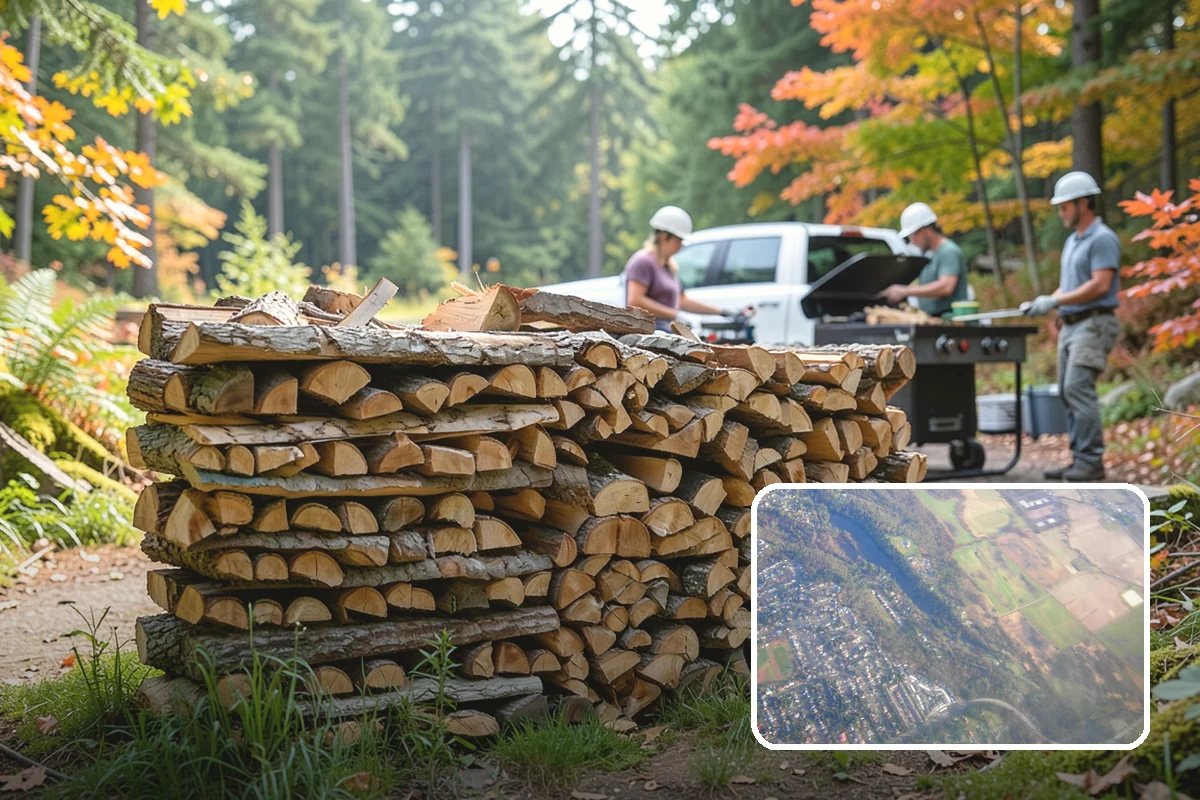 Hydraulic Log Splitting in Algona, King County, WA - Powers through large, dense, and knotty rounds