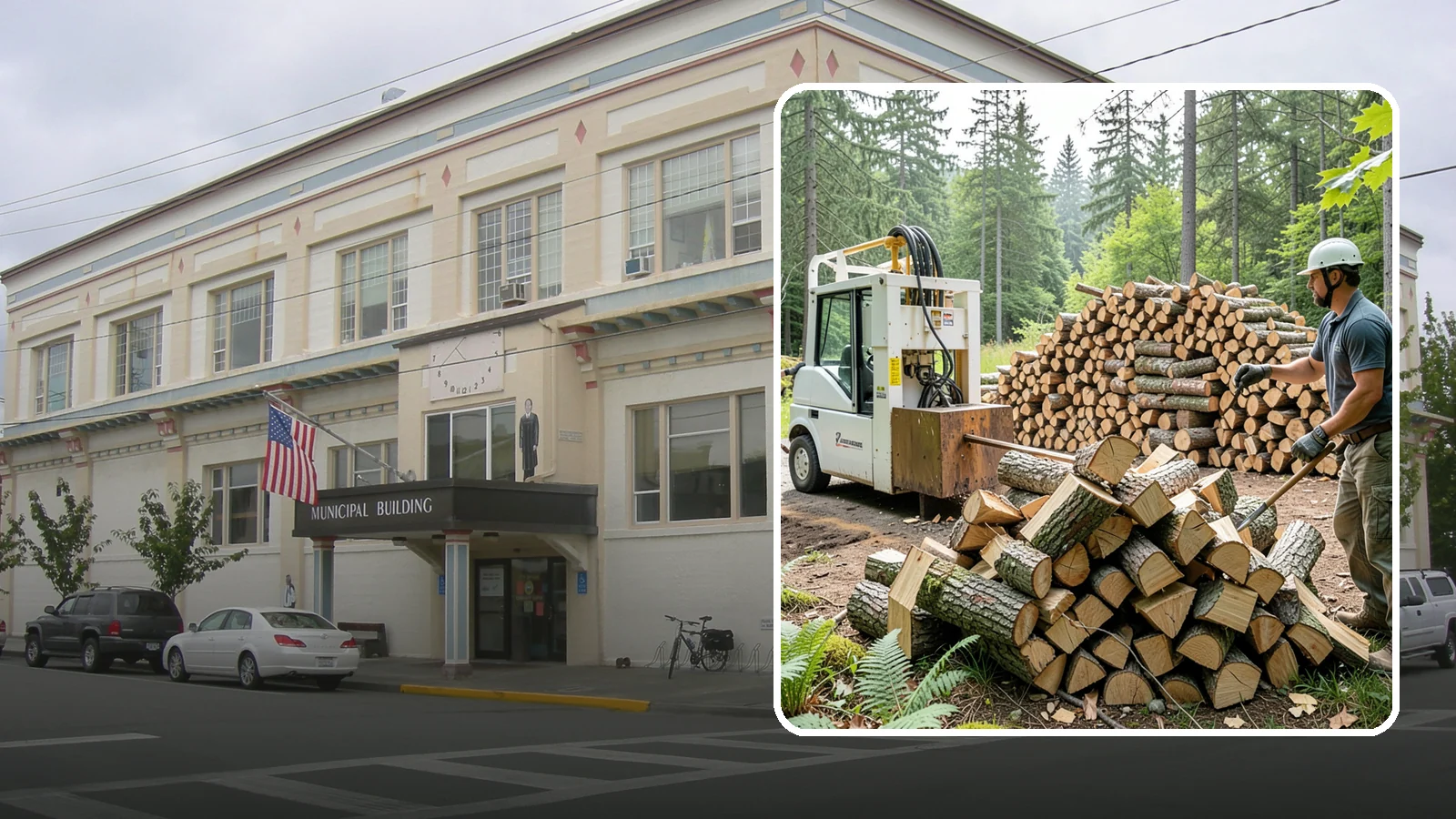 Hydraulic Log Splitting in Anacortes, Skagit County, WA - We use a hydraulic splitter to power through large, dense, or knotty rounds that resist hand splitting.