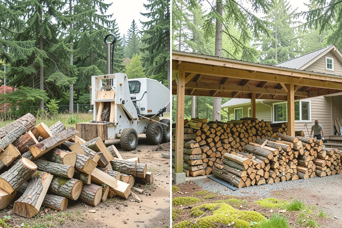 Hydraulic Log Splitting in Anacortes, Skagit County, WA - Inspect the rounds and confirm split dimensions