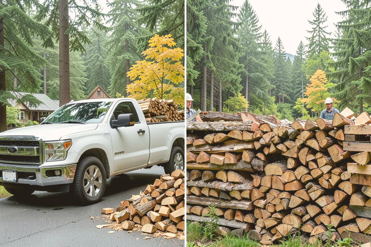 Hydraulic Log Splitting in Bellevue, King County, WA - Inspect the rounds and confirm split dimensions