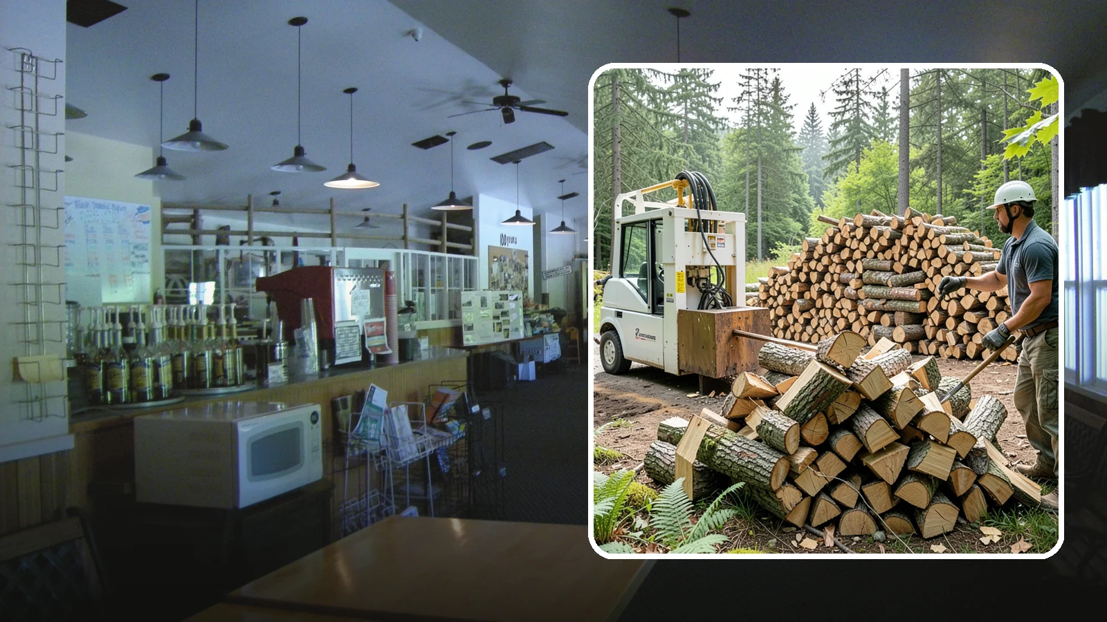 Hydraulic Log Splitting in Black Diamond, King County, WA - We use a hydraulic splitter to power through large, dense, or knotty rounds that resist hand splitting.