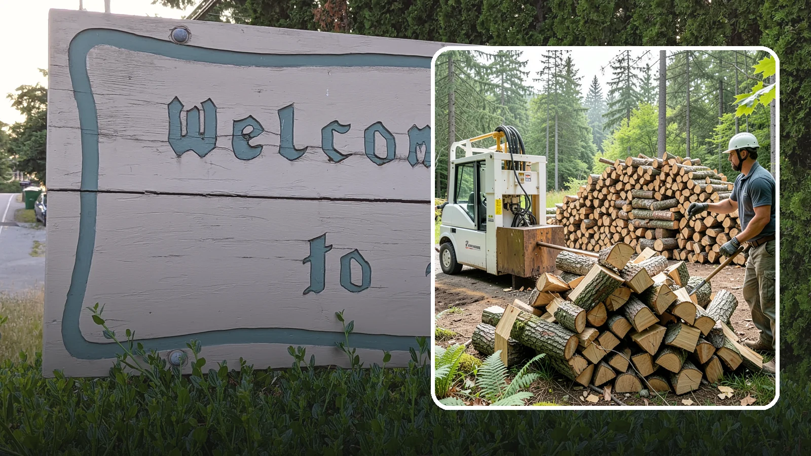 Hydraulic Log Splitting in Brier, Snohomish County, WA - We use a hydraulic splitter to power through large, dense, or knotty rounds that resist hand splitting.