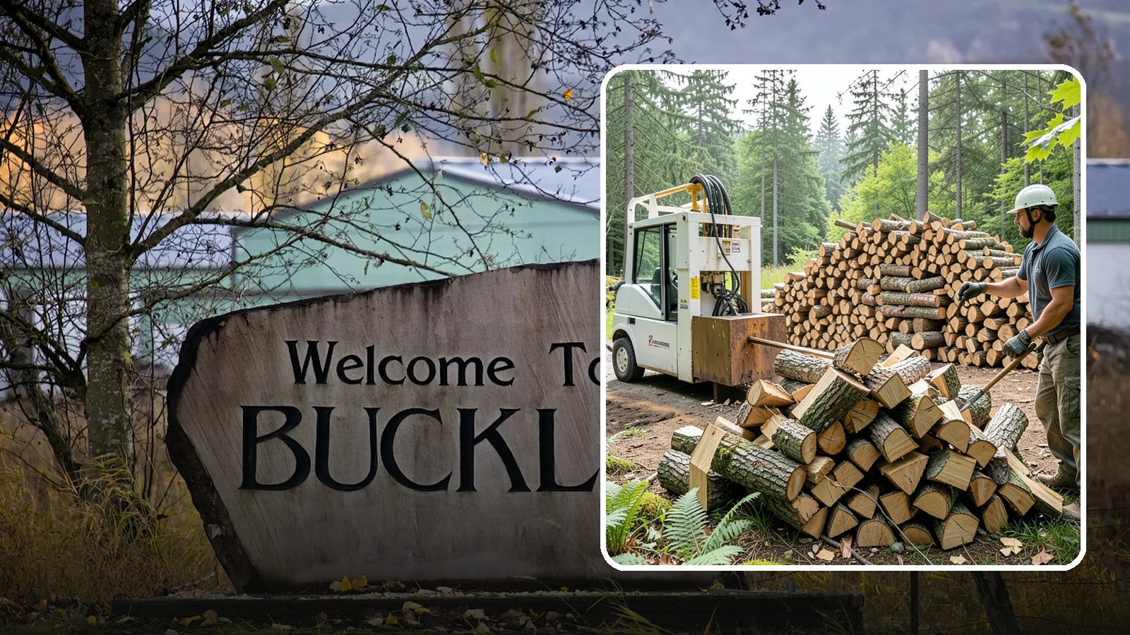 Hydraulic Log Splitting in Buckley, Pierce County, WA - We use a hydraulic splitter to power through large, dense, or knotty rounds that resist hand splitting.
