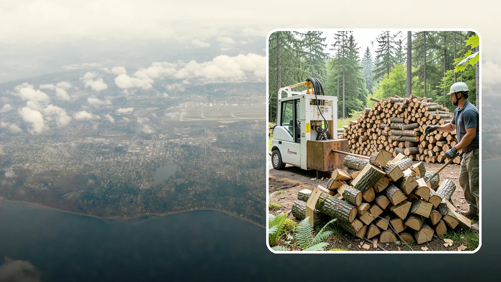 Hydraulic Log Splitting in Burien, King County, WA - We use a hydraulic splitter to power through large, dense, or knotty rounds that resist hand splitting.