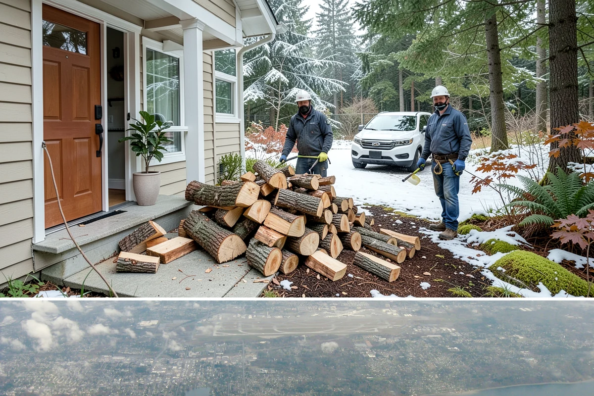 Hydraulic Log Splitting in Burien, King County, WA - Available year-round, with strong demand in fall and winter when large storm rounds need breaking down for the season.