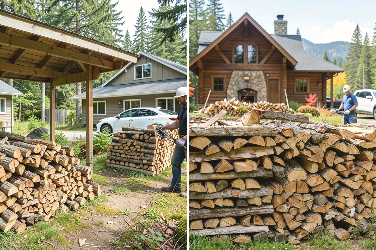 Hydraulic Log Splitting in Burlington, Skagit County, WA - Inspect the rounds and confirm split dimensions