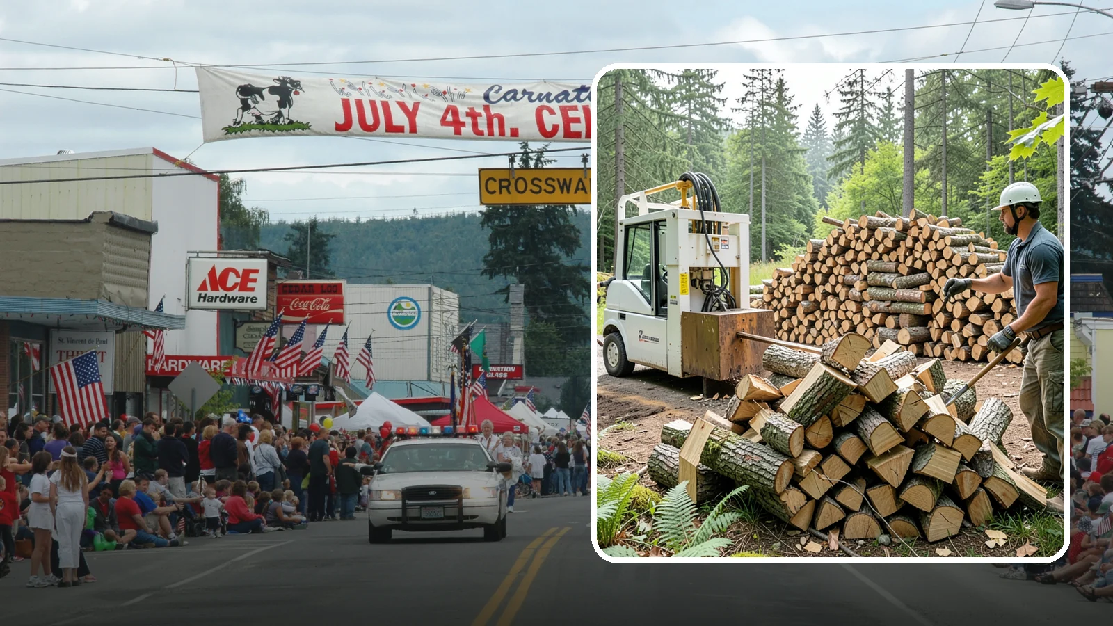 Hydraulic Log Splitting in Carnation, King County, WA - We use a hydraulic splitter to power through large, dense, or knotty rounds that resist hand splitting.