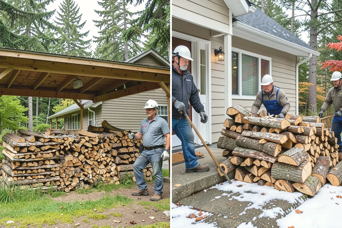Hydraulic Log Splitting in Carnation, King County, WA - Inspect the rounds and confirm split dimensions