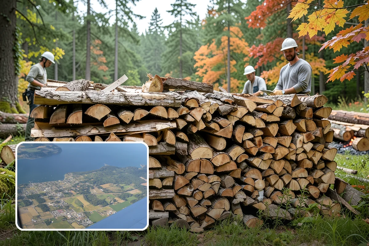 Hydraulic Log Splitting in Coupeville, Island County, WA - Powers through large, dense, and knotty rounds
