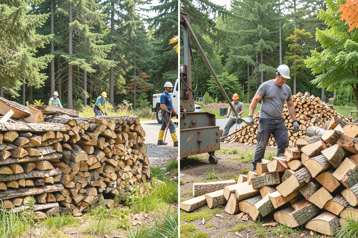Hydraulic Log Splitting in Covington, King County, WA - Inspect the rounds and confirm split dimensions