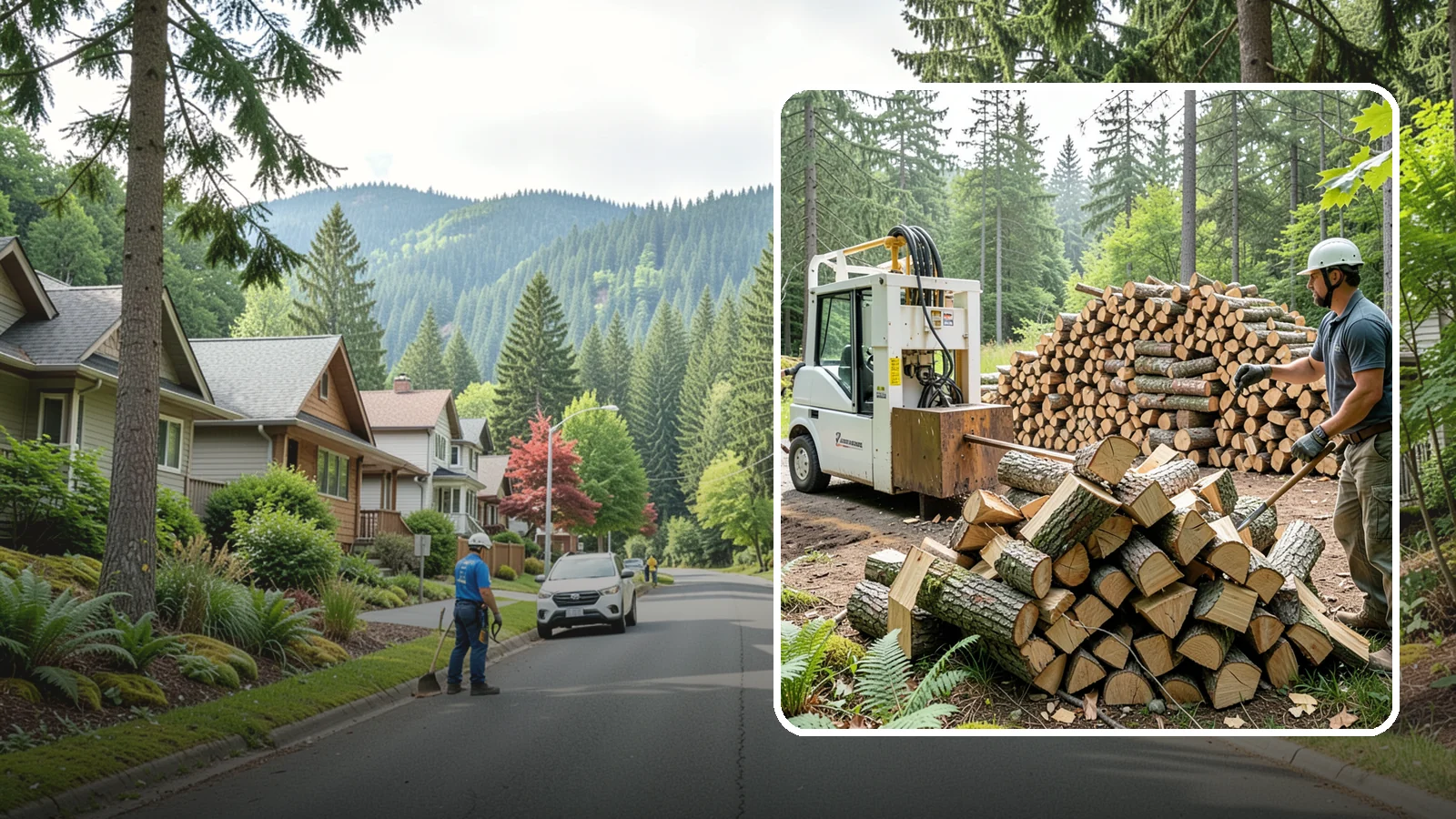 Hydraulic Log Splitting in Darrington, WA - We use a hydraulic splitter to power through large, dense, or knotty rounds that resist hand splitting.