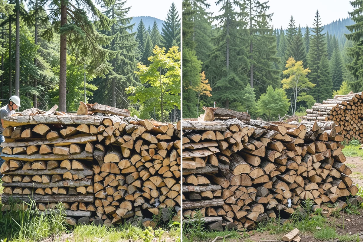 Hydraulic Log Splitting in Darrington, WA - Inspect the rounds and confirm split dimensions