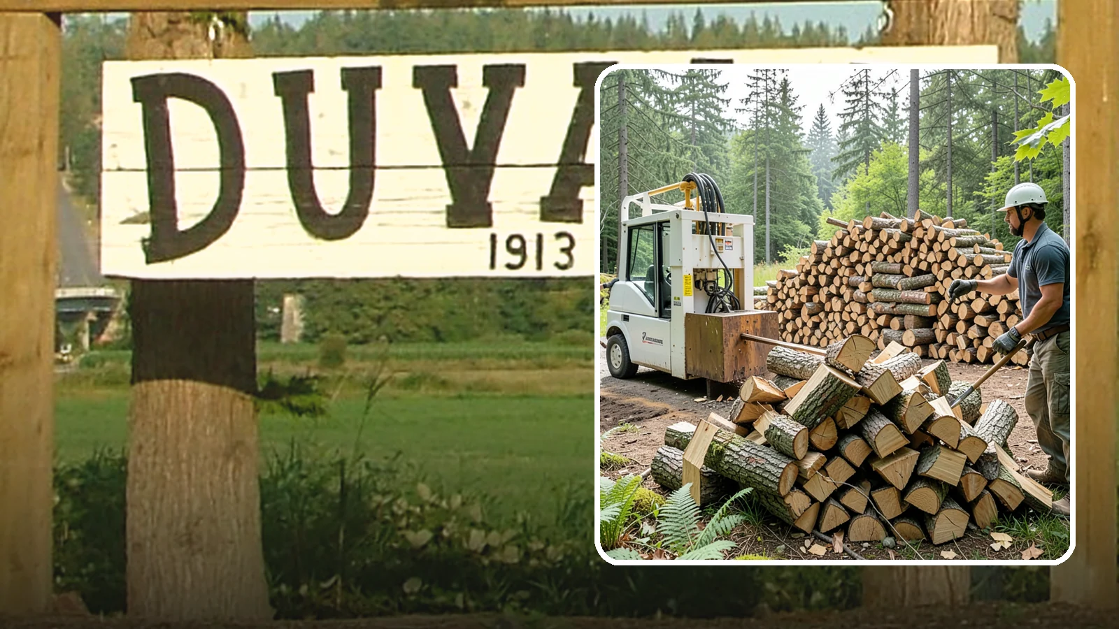 Hydraulic Log Splitting in Duvall, King County, WA - We use a hydraulic splitter to power through large, dense, or knotty rounds that resist hand splitting.