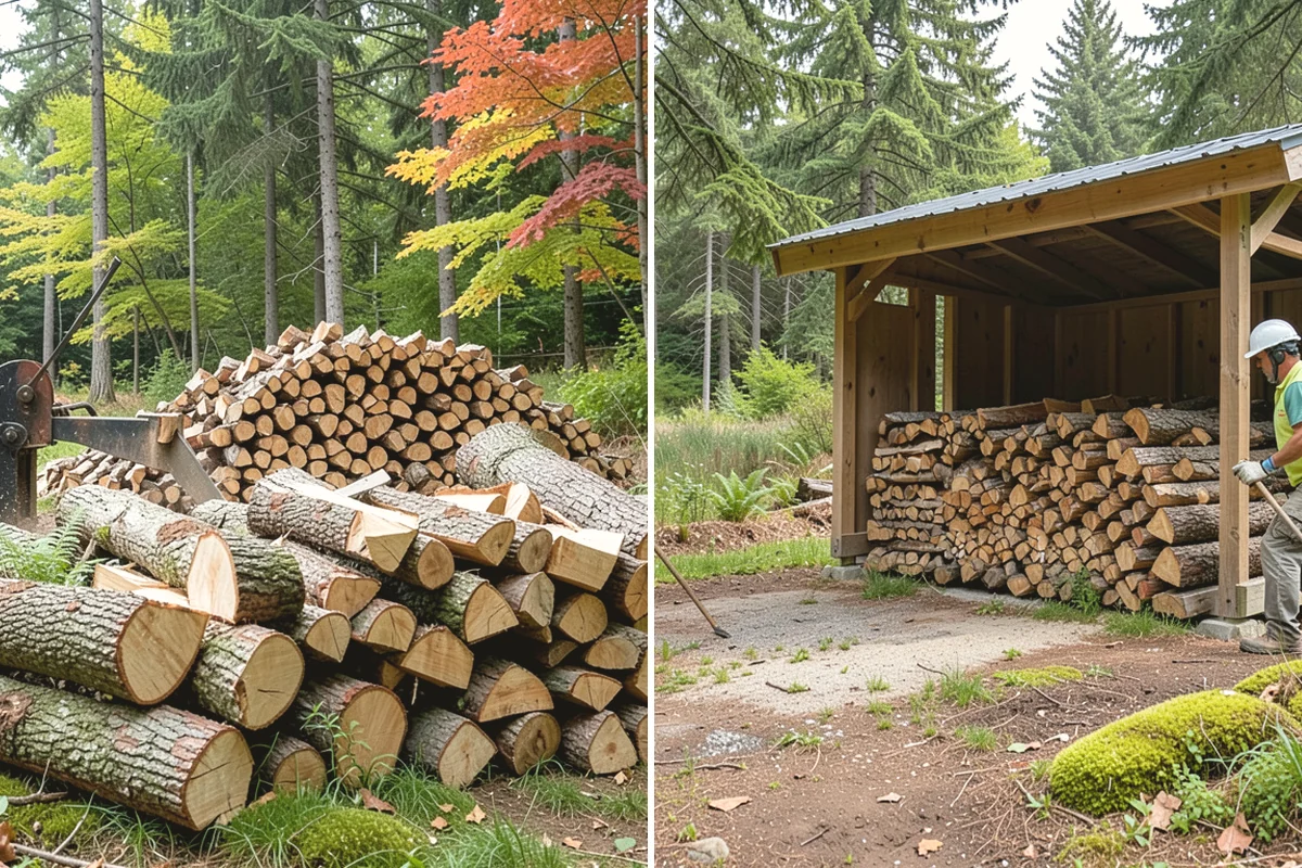 Hydraulic Log Splitting in Duvall, King County, WA - Inspect the rounds and confirm split dimensions