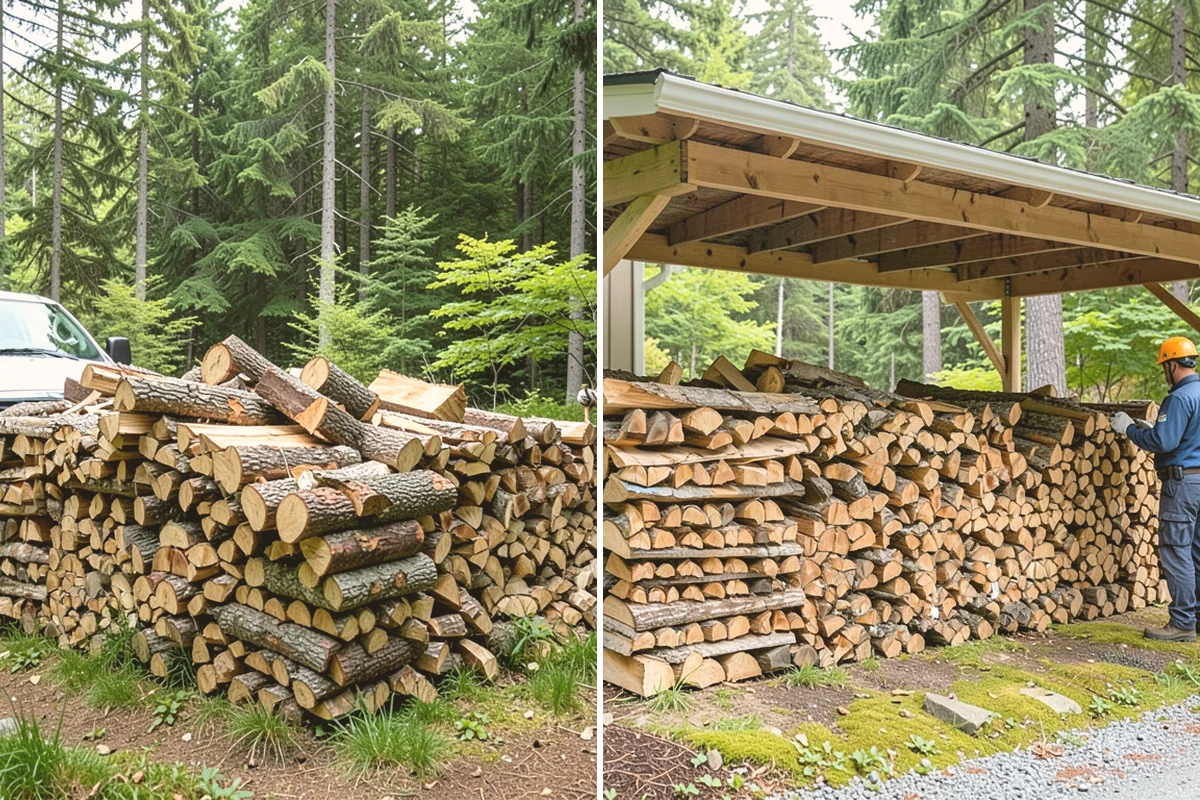 Hydraulic Log Splitting in Edmonds, Snohomish County, WA - Inspect the rounds and confirm split dimensions
