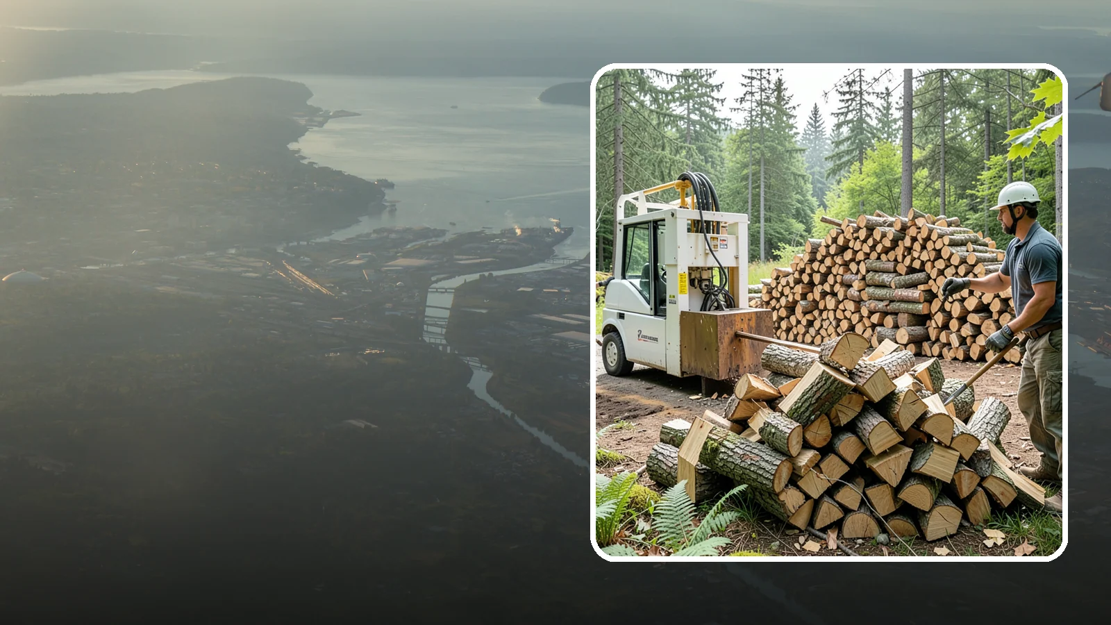 Hydraulic Log Splitting in Fife, Pierce County, WA - We use a hydraulic splitter to power through large, dense, or knotty rounds that resist hand splitting.