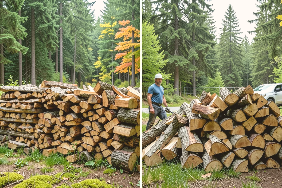 Hydraulic Log Splitting in Fife, Pierce County, WA - Inspect the rounds and confirm split dimensions