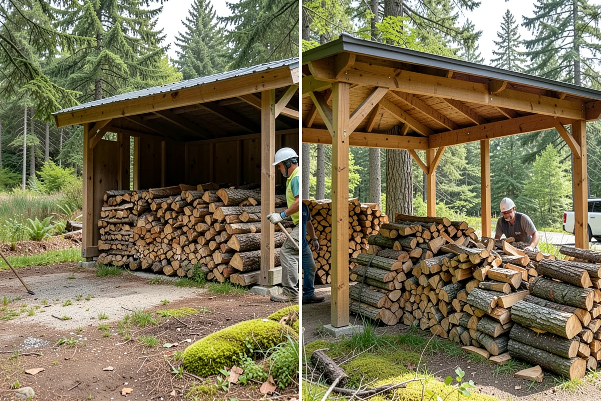 Hydraulic Log Splitting in Fircrest, Pierce County, WA - Inspect the rounds and confirm split dimensions