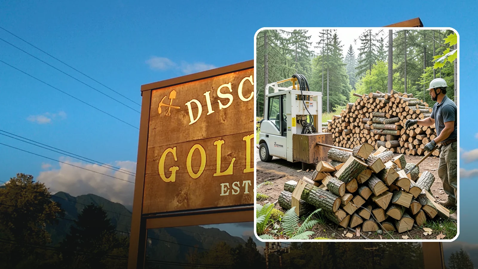 Hydraulic Log Splitting in Gold Bar, Snohomish County, WA - We use a hydraulic splitter to power through large, dense, or knotty rounds that resist hand splitting.