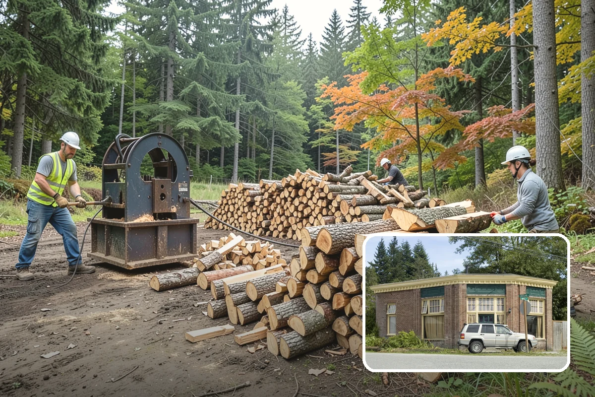 Hydraulic Log Splitting in Hamilton, Skagit County, WA - Powers through large, dense, and knotty rounds