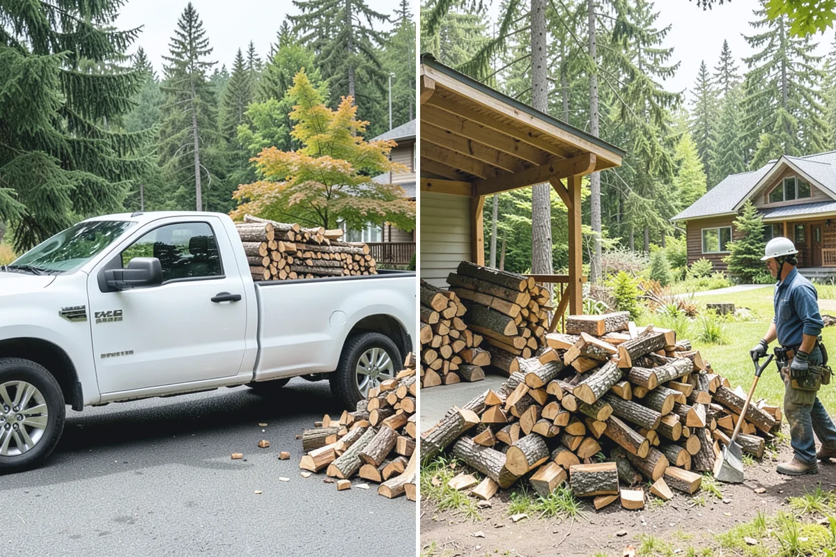 Hydraulic Log Splitting in Hamilton, Skagit County, WA - Inspect the rounds and confirm split dimensions