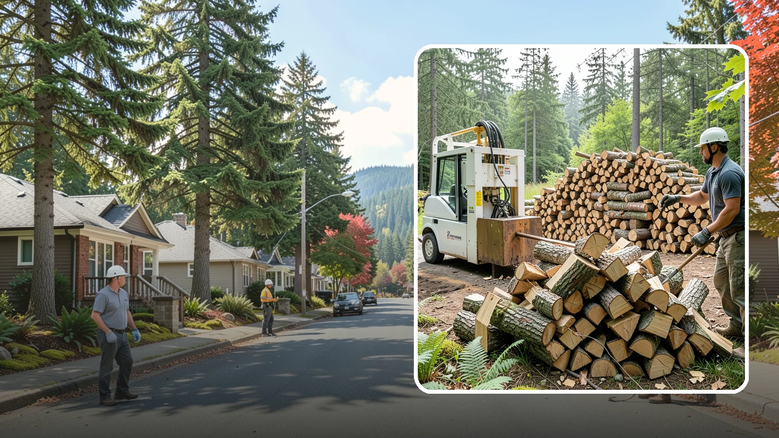 Hydraulic Log Splitting in Hunts Point, King County, WA - We use a hydraulic splitter to power through large, dense, or knotty rounds that resist hand splitting.
