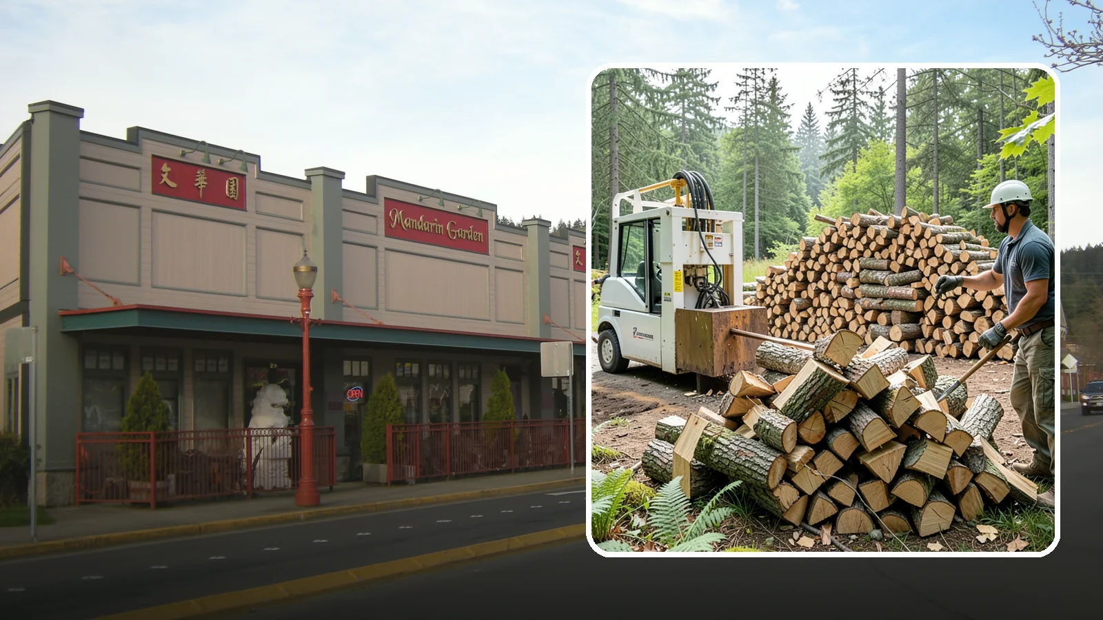 Hydraulic Log Splitting in Issaquah, King County, WA - We use a hydraulic splitter to power through large, dense, or knotty rounds that resist hand splitting.