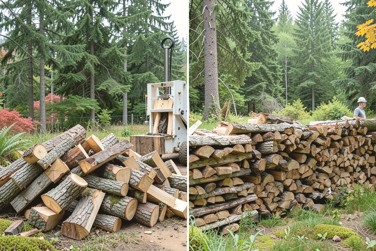 Hydraulic Log Splitting in Issaquah, King County, WA - Inspect the rounds and confirm split dimensions
