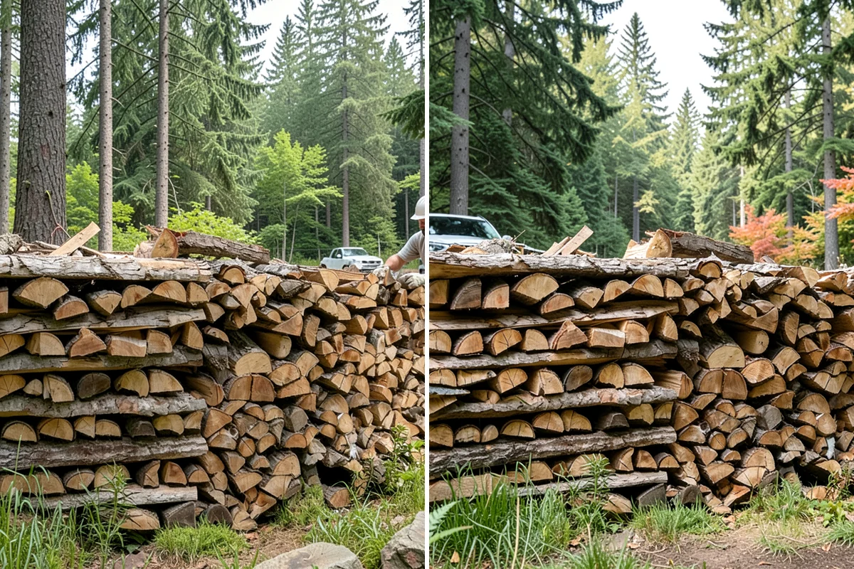 Hydraulic Log Splitting in Kenmore, King County, WA - Inspect the rounds and confirm split dimensions
