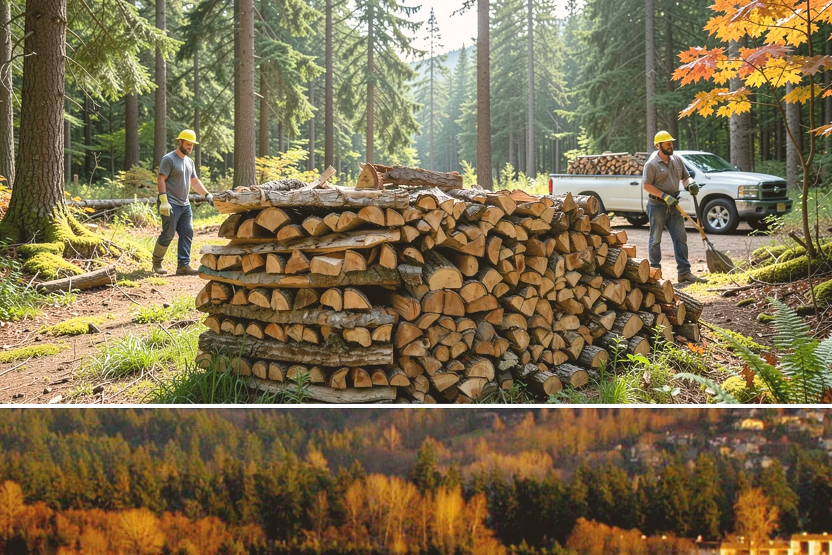 Hydraulic Log Splitting in Kenmore, King County, WA - Available year-round, with strong demand in fall and winter when large storm rounds need breaking down for the season.