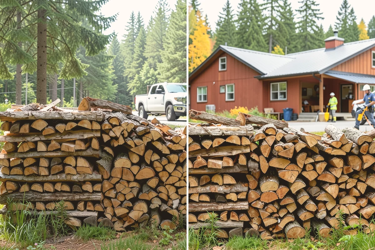 Hydraulic Log Splitting in Kirkland, King County, WA - Inspect the rounds and confirm split dimensions