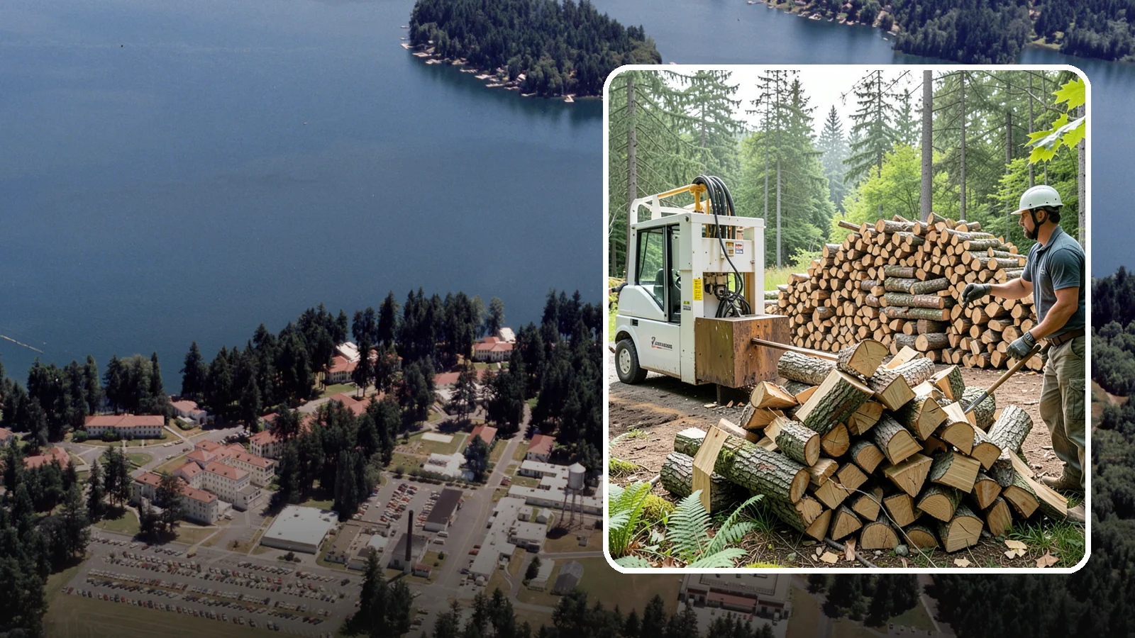 Hydraulic Log Splitting in Lakewood, Pierce County, WA - We use a hydraulic splitter to power through large, dense, or knotty rounds that resist hand splitting.