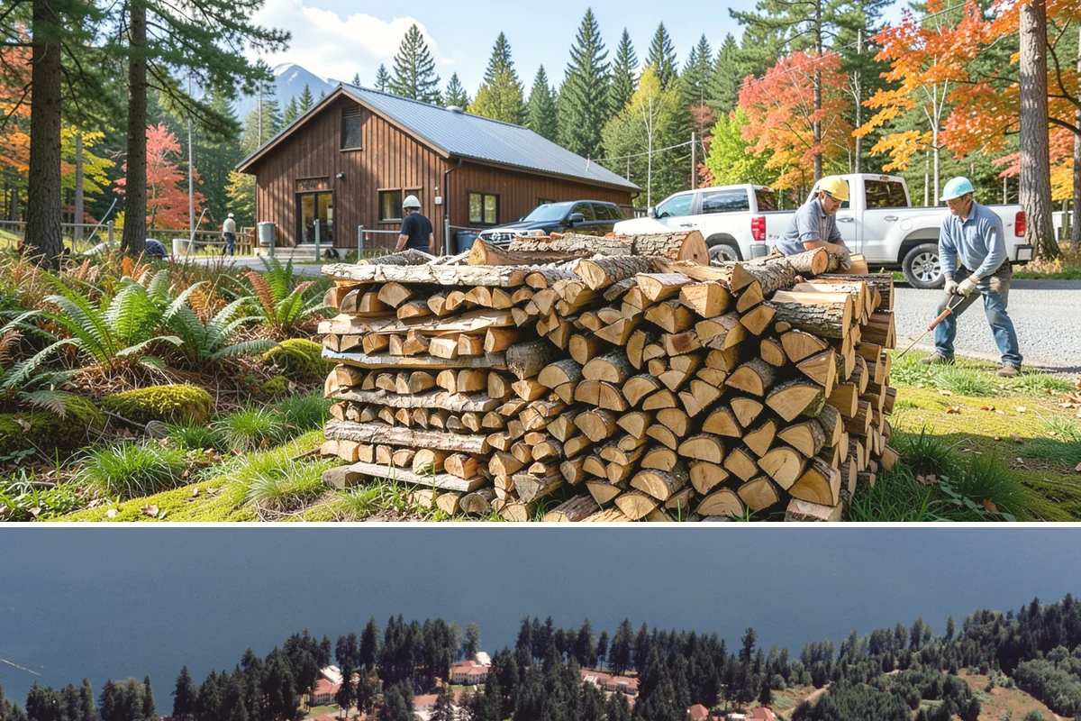 Hydraulic Log Splitting in Lakewood, Pierce County, WA - Available year-round, with strong demand in fall and winter when large storm rounds need breaking down for the season.