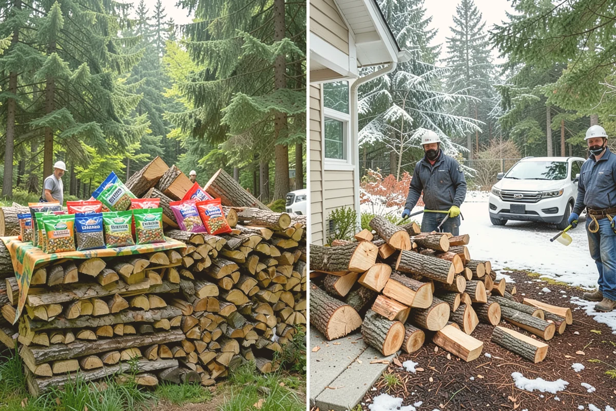 Hydraulic Log Splitting in Langley, Island County, WA - Inspect the rounds and confirm split dimensions