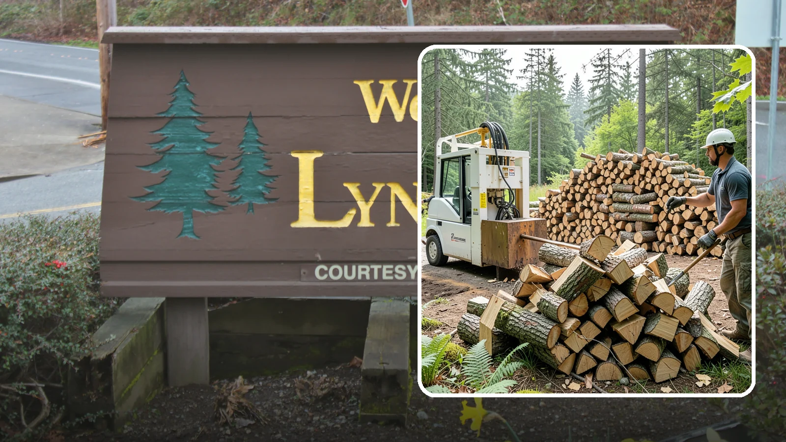 Hydraulic Log Splitting in Lynnwood, Snohomish County, WA - We use a hydraulic splitter to power through large, dense, or knotty rounds that resist hand splitting.