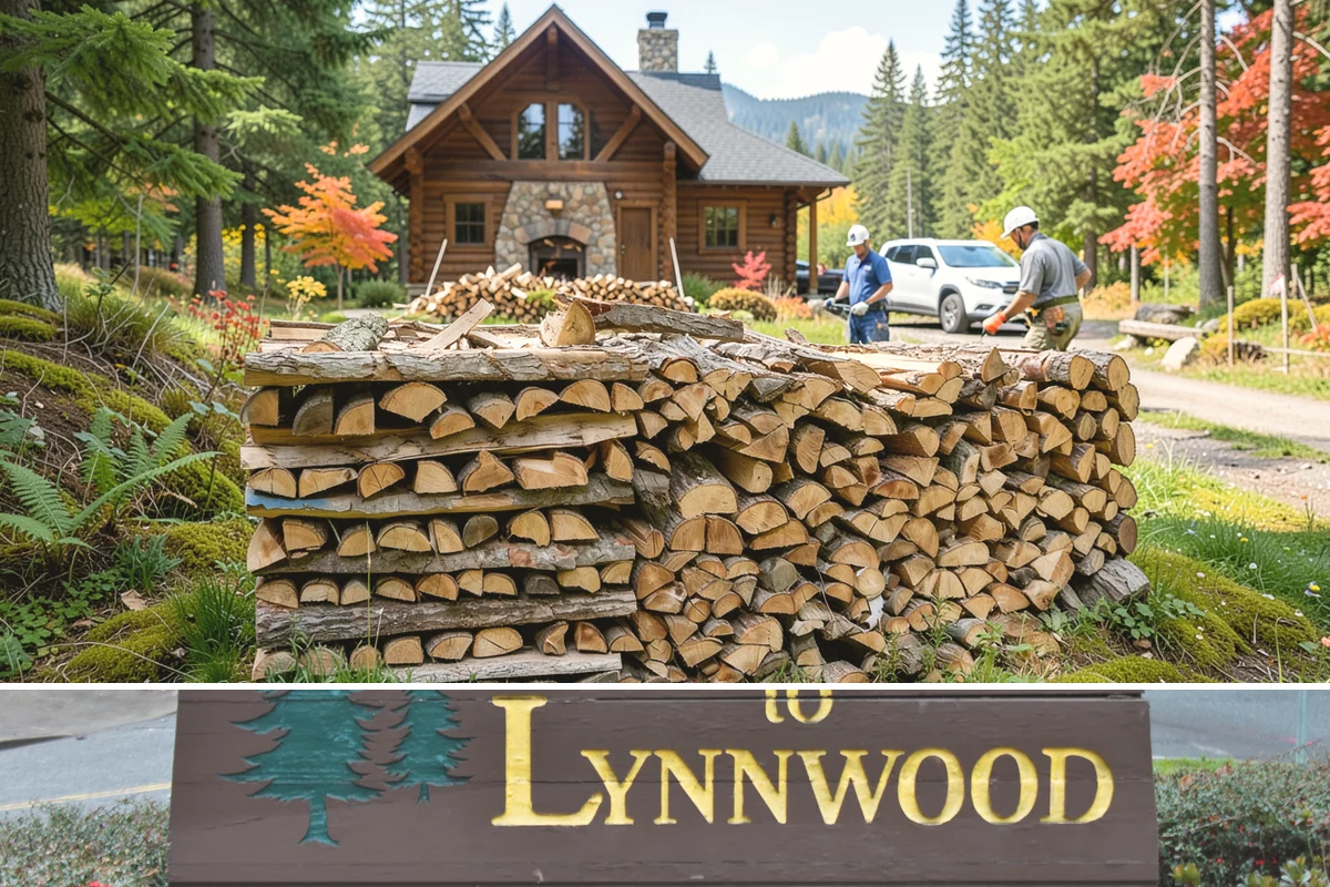 Hydraulic Log Splitting in Lynnwood, Snohomish County, WA - Available year-round, with strong demand in fall and winter when large storm rounds need breaking down for the season.