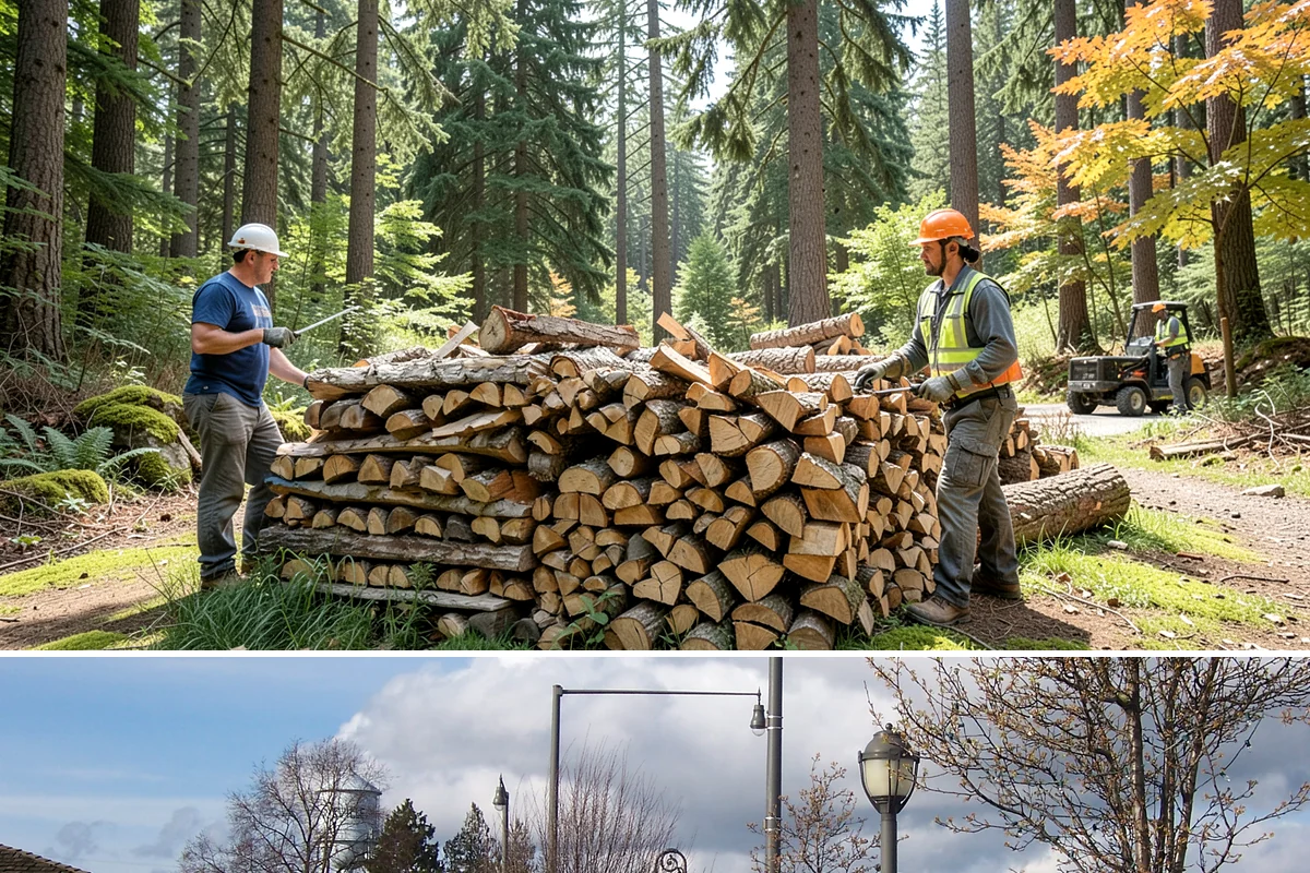 Hydraulic Log Splitting in Marysville, Snohomish County, WA - Available year-round, with strong demand in fall and winter when large storm rounds need breaking down for the season.
