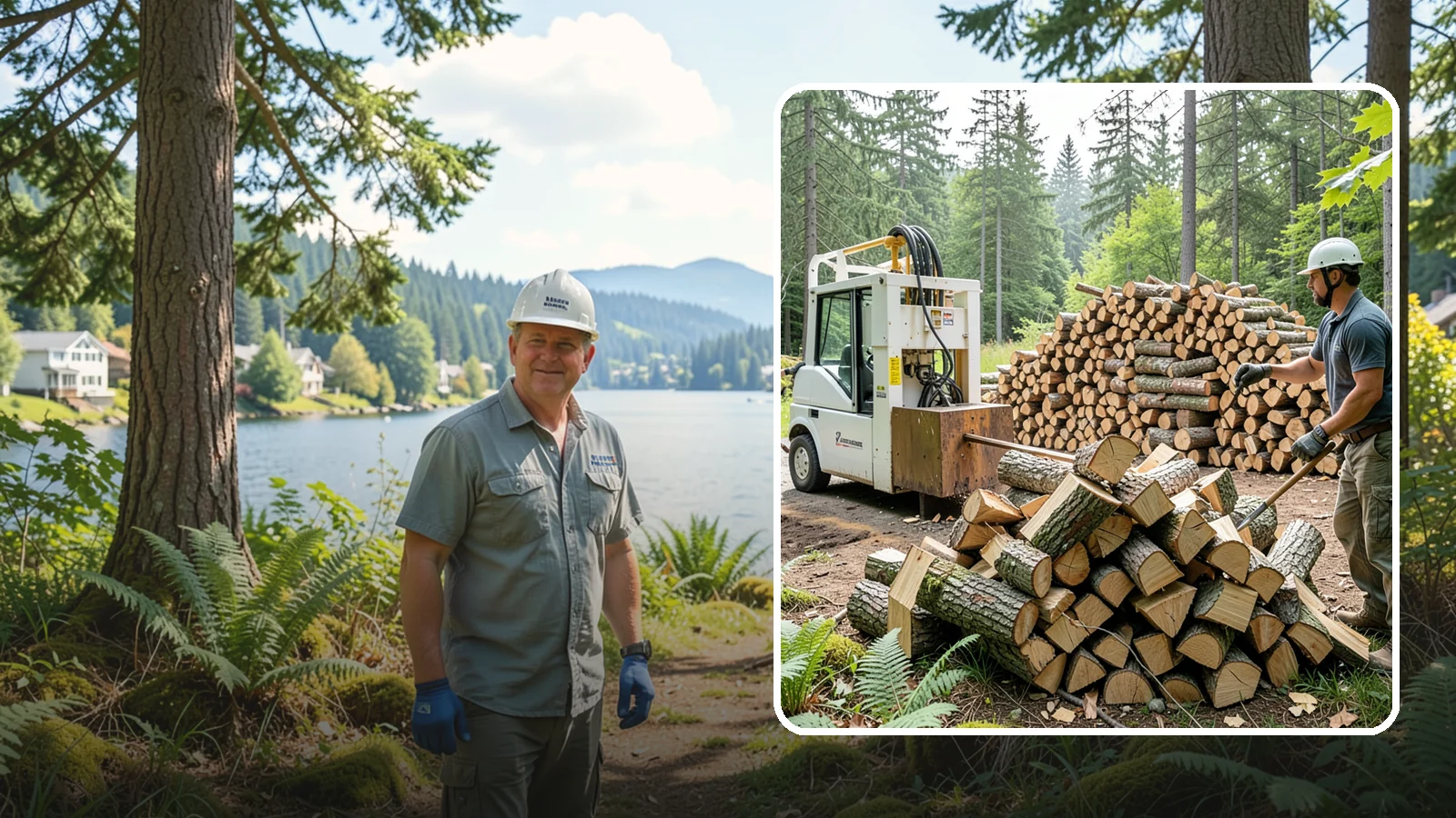 Hydraulic Log Splitting in Milton, King County, WA - We use a hydraulic splitter to power through large, dense, or knotty rounds that resist hand splitting.