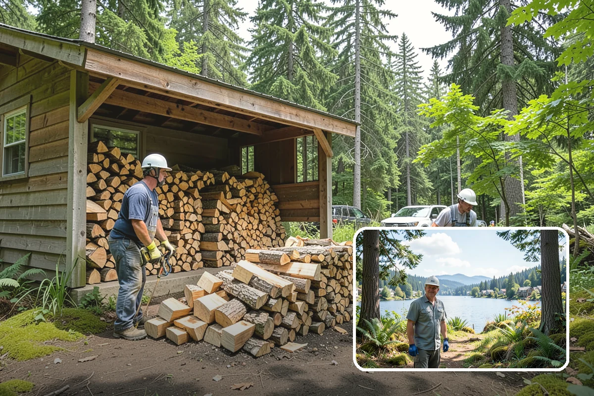 Hydraulic Log Splitting in Milton, King County, WA - Powers through large, dense, and knotty rounds