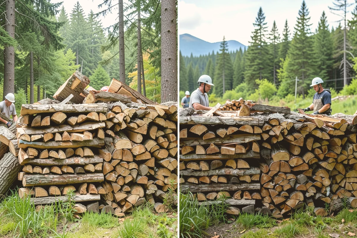 Hydraulic Log Splitting in Milton, King County, WA - Inspect the rounds and confirm split dimensions