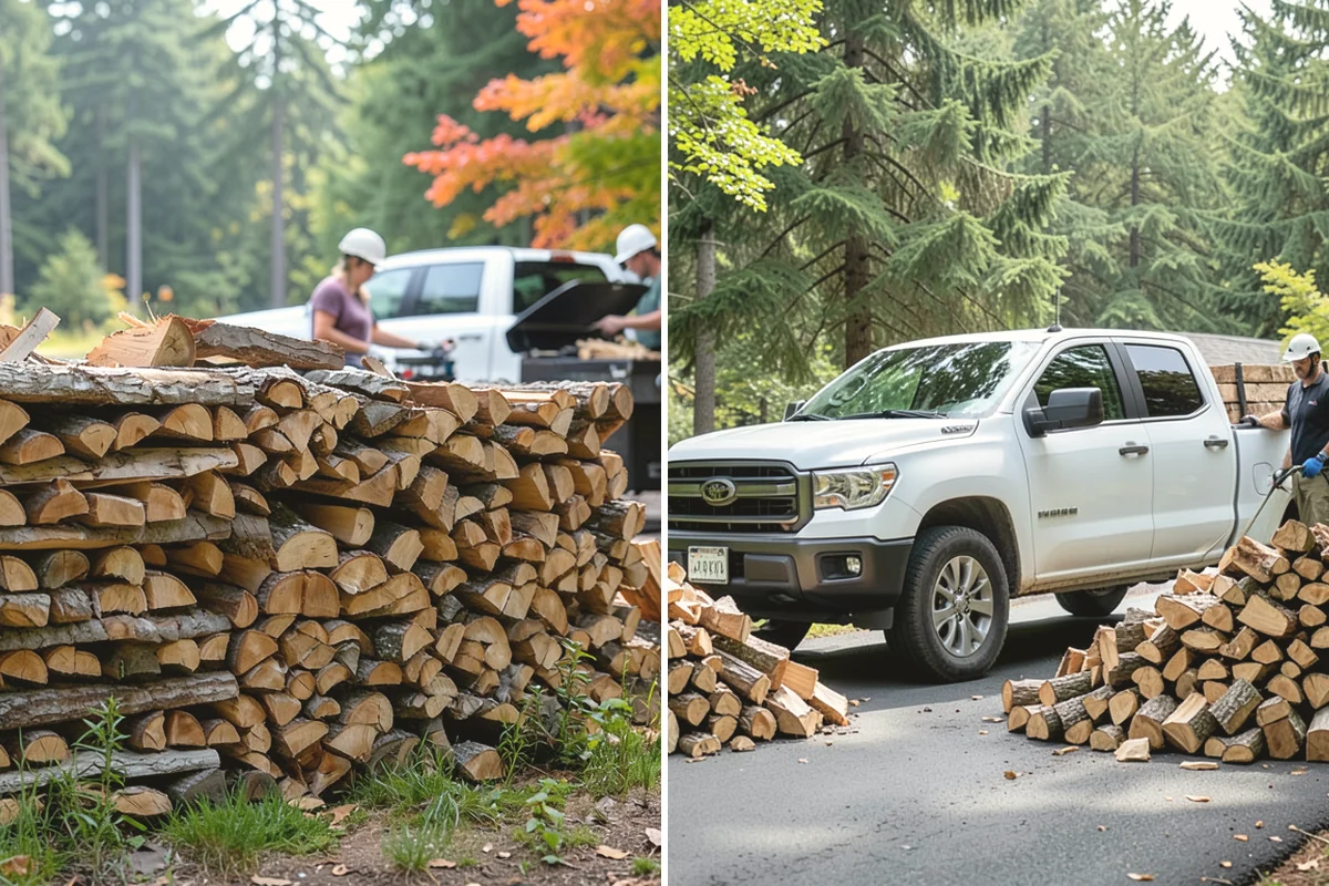 Hydraulic Log Splitting in Mukilteo, Snohomish County, WA - Inspect the rounds and confirm split dimensions