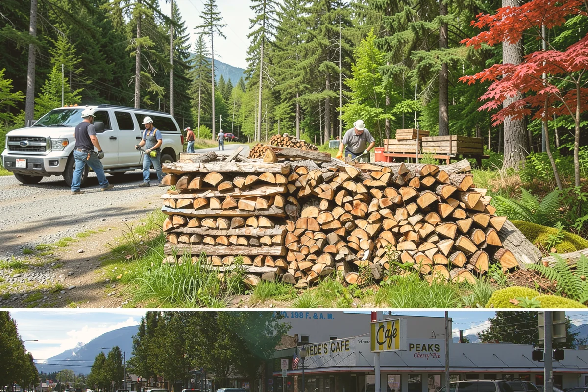 Hydraulic Log Splitting in North Bend, King County, WA - Available year-round, with strong demand in fall and winter when large storm rounds need breaking down for the season.