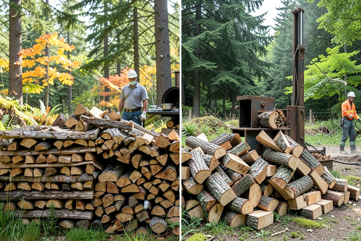 Hydraulic Log Splitting in Pacific, King County, WA - Inspect the rounds and confirm split dimensions