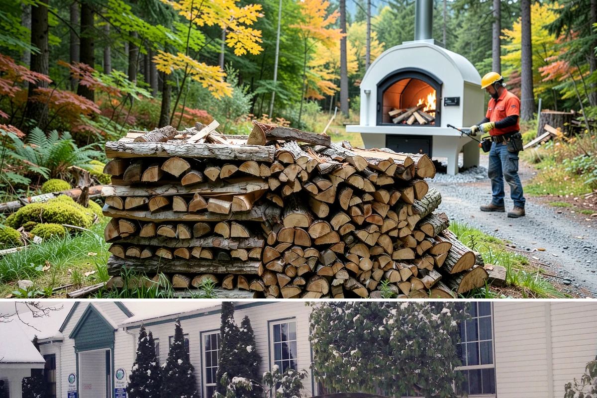Hydraulic Log Splitting in Pacific, King County, WA - Available year-round, with strong demand in fall and winter when large storm rounds need breaking down for the season.