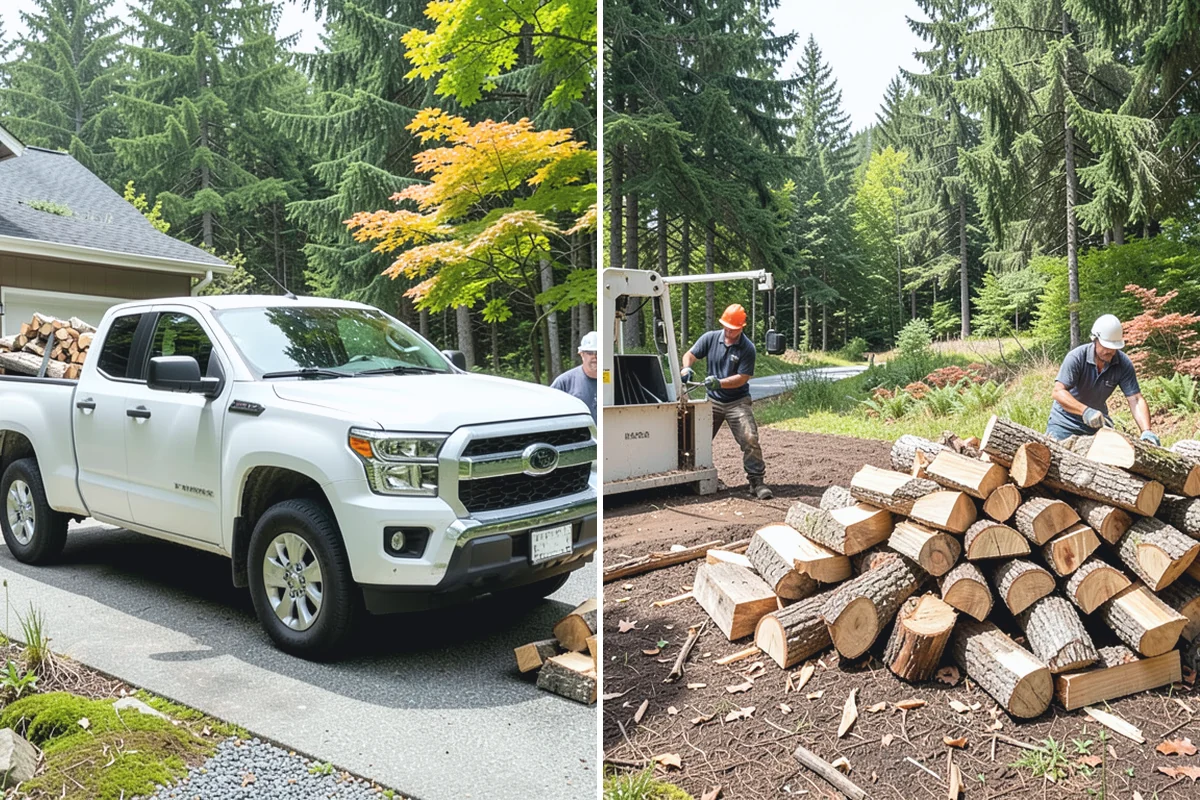 Hydraulic Log Splitting in Redmond, King County, WA - Inspect the rounds and confirm split dimensions