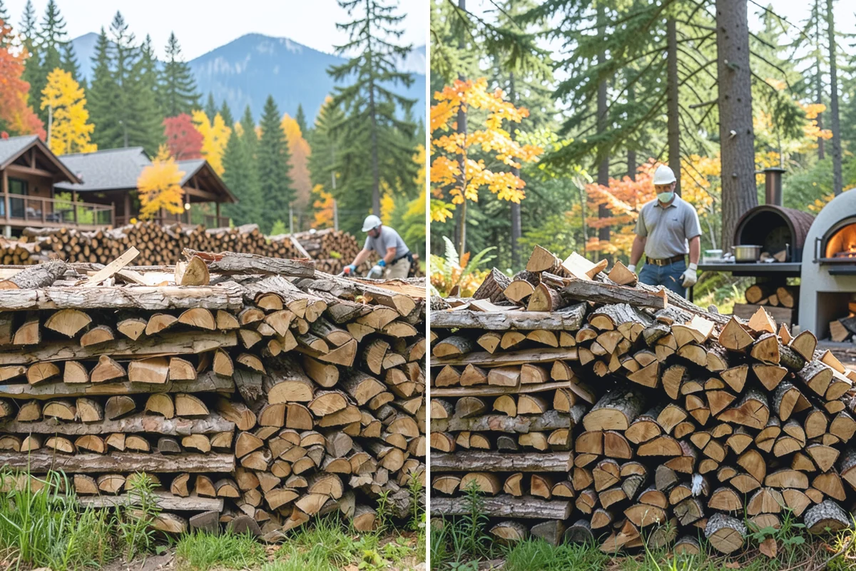 Hydraulic Log Splitting in Roy, Pierce County, WA - Inspect the rounds and confirm split dimensions