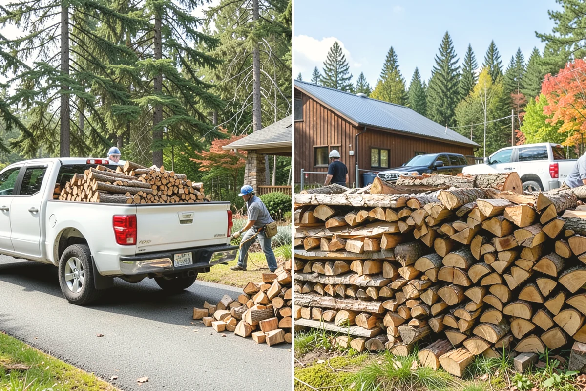 Hydraulic Log Splitting in Ruston, Pierce County, WA - Inspect the rounds and confirm split dimensions