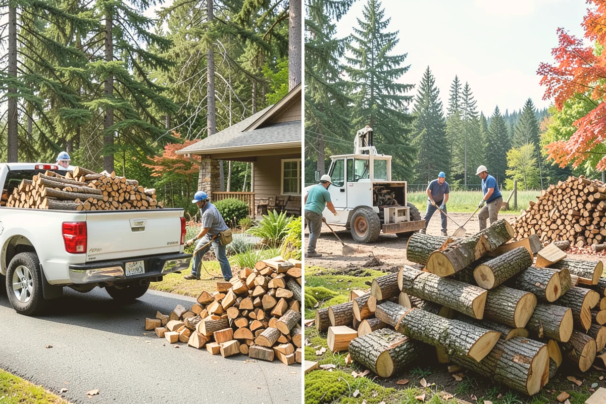 Hydraulic Log Splitting in Sammamish, King County, WA - Inspect the rounds and confirm split dimensions